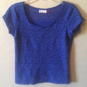 Royal Blue Crochet Shirt